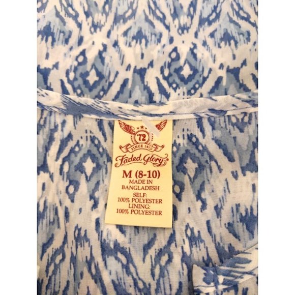 Faded Glory Sleeveless Cross Tie Top Size 8-10 - Picture 13 of 14